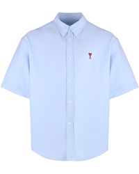 Ami Paris - Short Sleeve Cotton Shirt - Lyst