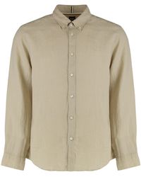 BOSS - Long Sleeve Linen Shirt - Lyst