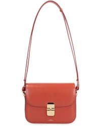 A.P.C. - Borsa a tracolla Grace Small in pelle - Lyst