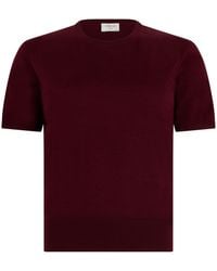 Saint Laurent - Wool Short-Sleeve T-Shirt With Round Neck - Lyst