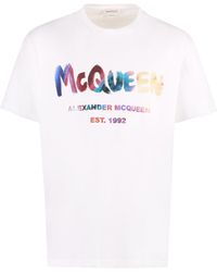 Alexander McQueen - Logo Printed Cotton T Shirt. - Lyst