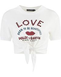 Dolce & Gabbana - Crop top in jersey - Lyst