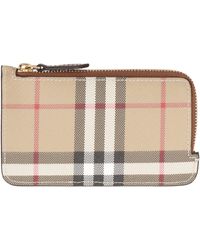 Burberry - Checked Motif Card Holder - Lyst