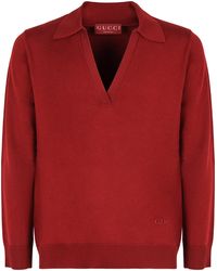 Gucci - Wool V-Neck Sweater - Lyst