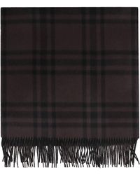 Burberry - Checked Cashmere Scarf - Lyst