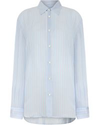 Dries Van Noten - Shirt Cupro Striped Cuprammonium Rayon - Lyst