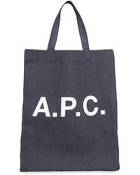 A.P.C. - Lou Logo Detail Tote Bag - Lyst