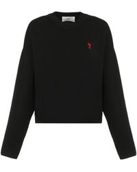 Ami Paris - Cotton Blend Crew-neck Sweater - Lyst