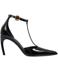 Ferragamo - T-Strap Patent Leather Pumps - Lyst
