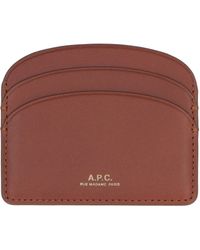 A.P.C. - Logo Detail Leather Card Holder - Lyst