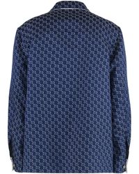 Gucci - Cotton Overshirt With Gg Motif Shirt - Lyst