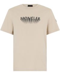 Moncler - T-shirt in Cotone con Stampa - Lyst