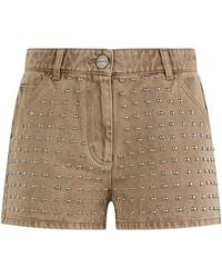 Pinko - Denim Shorts With Studs - Lyst