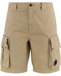 C.P. Company - Cotton Gabardine Shorts - Lyst