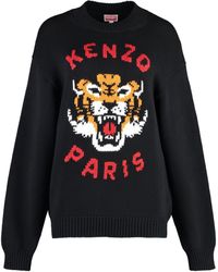 KENZO - Cotton Blend Crew-neck Sweater - Lyst
