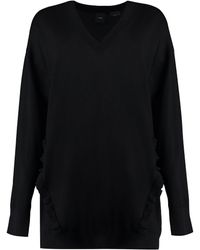 Pinko - Wool V-neck Sweater - Lyst