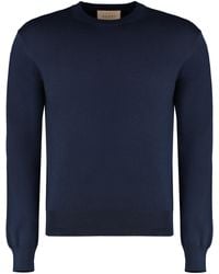 Gucci - Crew-Neck Wool Sweater Wool; Ribbed Edges: Polyester Sweatshirts - Lyst