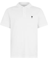 Ami Paris - Cotton Polo With Short Sleeves - Lyst