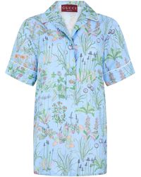 Gucci - Camicia in twill di seta stampato - Lyst
