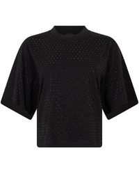 Pinko - Cotton Rhinestone Short-Sleeve T-Shirt - Lyst