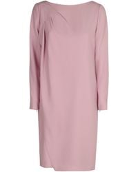 Emporio Armani - Asymmetrical Cady Dress With Gathering Detail - Lyst
