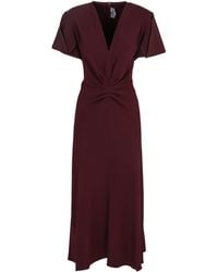 Victoria Beckham - Midi Dress With V-Neck - Lyst