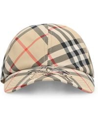 Burberry - Logo Checks Baseball Hat - Lyst