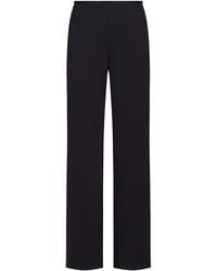 Emporio Armani - Crepe Wide-Leg Trousers - Lyst