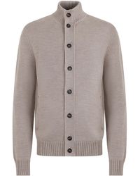 Slowear - Button-Front Wool Cardigan With High Collar - Lyst