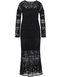 Pinko - Openwork-Knit Long Dress - Lyst