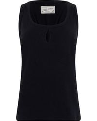 Victoria Beckham - Cotton Linen Blend Tank Top - Lyst