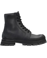 Alexander McQueen - Wander Leather Lace-up Boots - Lyst