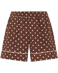 P.A.R.O.S.H. - Short Silk Trousers With Polka Dots - Lyst