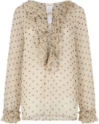 P.A.R.O.S.H. - Polka Dot Polyester Blouse - Lyst