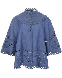 Zimmermann - Blouse With Wide Sleeves - Lyst