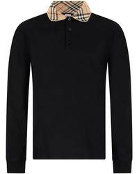 Burberry - Cotton Sweater With Polo Collar - Lyst