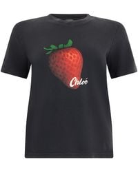 Chloé - T-Shirt With Print - Lyst
