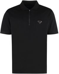 Prada - Polo in piquet di cotone - Lyst