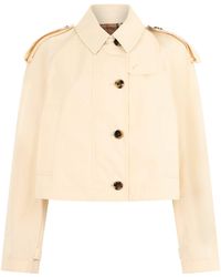 Burberry - Giacca cropped in cotone - Lyst