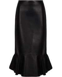 Fendi - Gonna In Black Napa Leather - Lyst