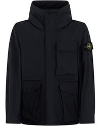 Stone Island - Windbreaker With High Collar - Lyst