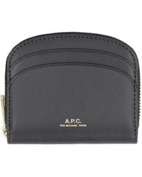 A.P.C. - Demi Lune Mini Leather Wallet - Lyst