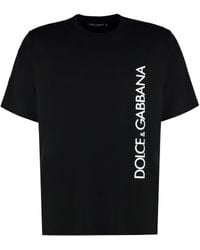 Dolce & Gabbana - T-shirt manica corta stampa logo verticale - Lyst
