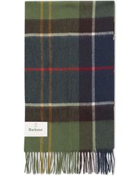 Barbour - Sciarpa a quadri con frange - Lyst