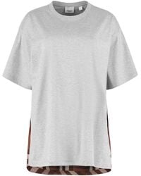 Burberry - Check-panel T-shirt - Lyst