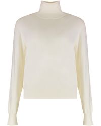 P.A.R.O.S.H. - Lime Wool And Cachemire Turtleneck Pullover - Lyst