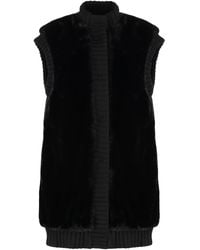 Pinko - Long Coat Fur Effect - Lyst
