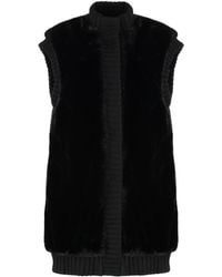 Pinko - Long Coat Fur Effect - Lyst
