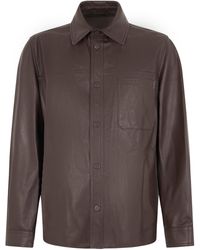 Slowear - Leather Jacket With Buttons - Lyst