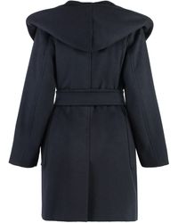 Max Mara - Hooded Camel Wool Jacket With Coordinated Waist Belt - Lyst